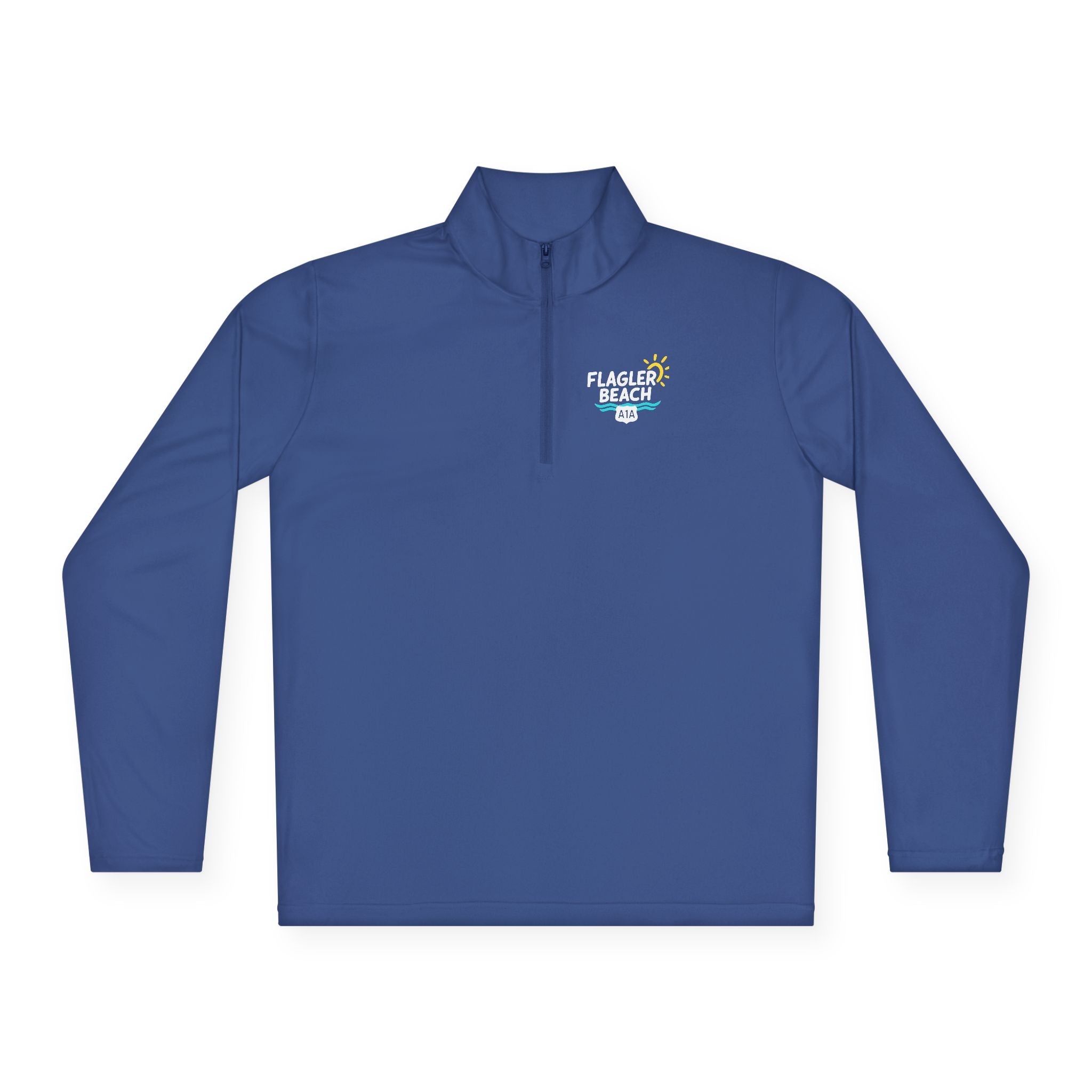 Flagler Beach A1A Quarter-Zip Pullover — Coastal Flag Graphic