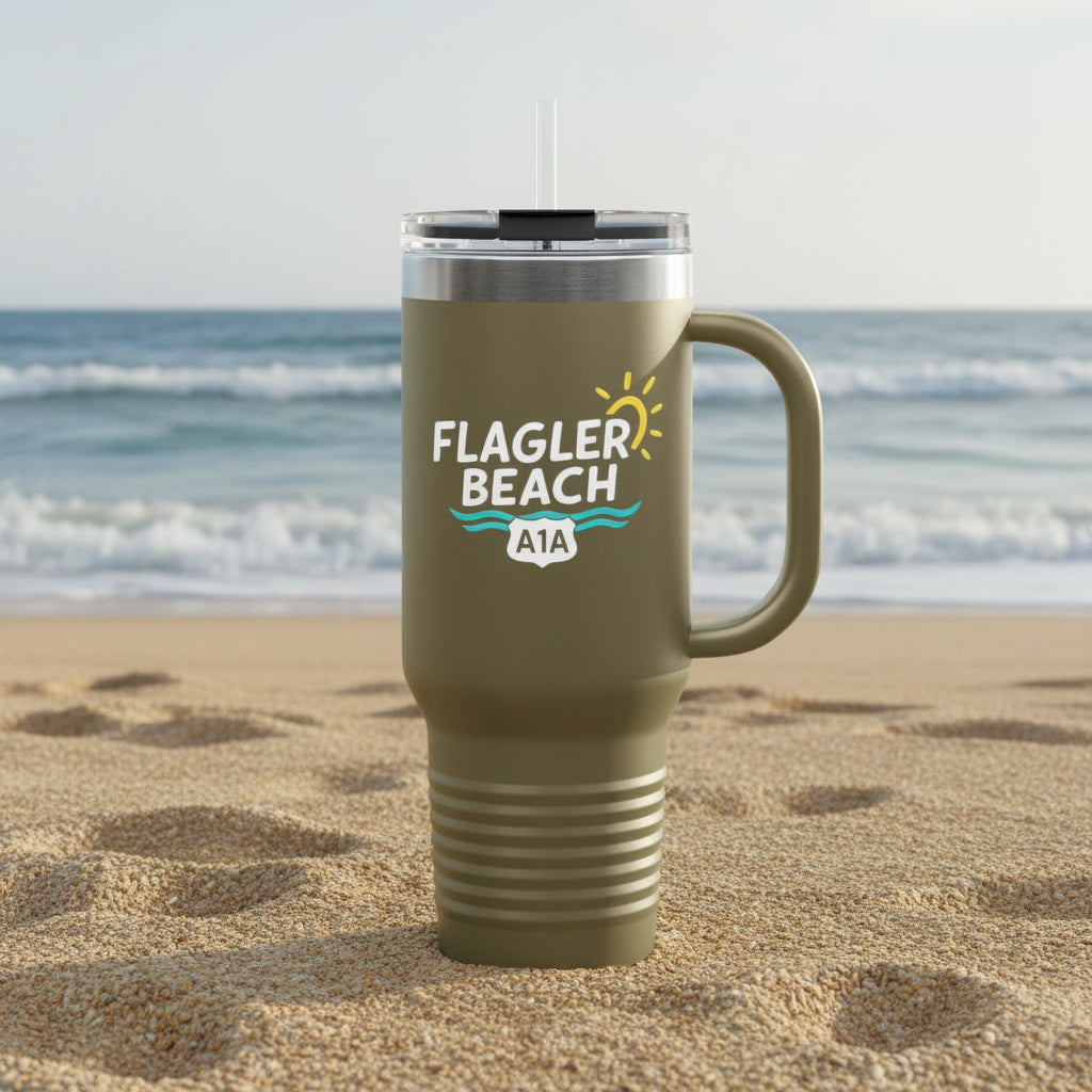 Flagler Beach 40oz Insulated Travel Mug — Beach & Boat Tumbler