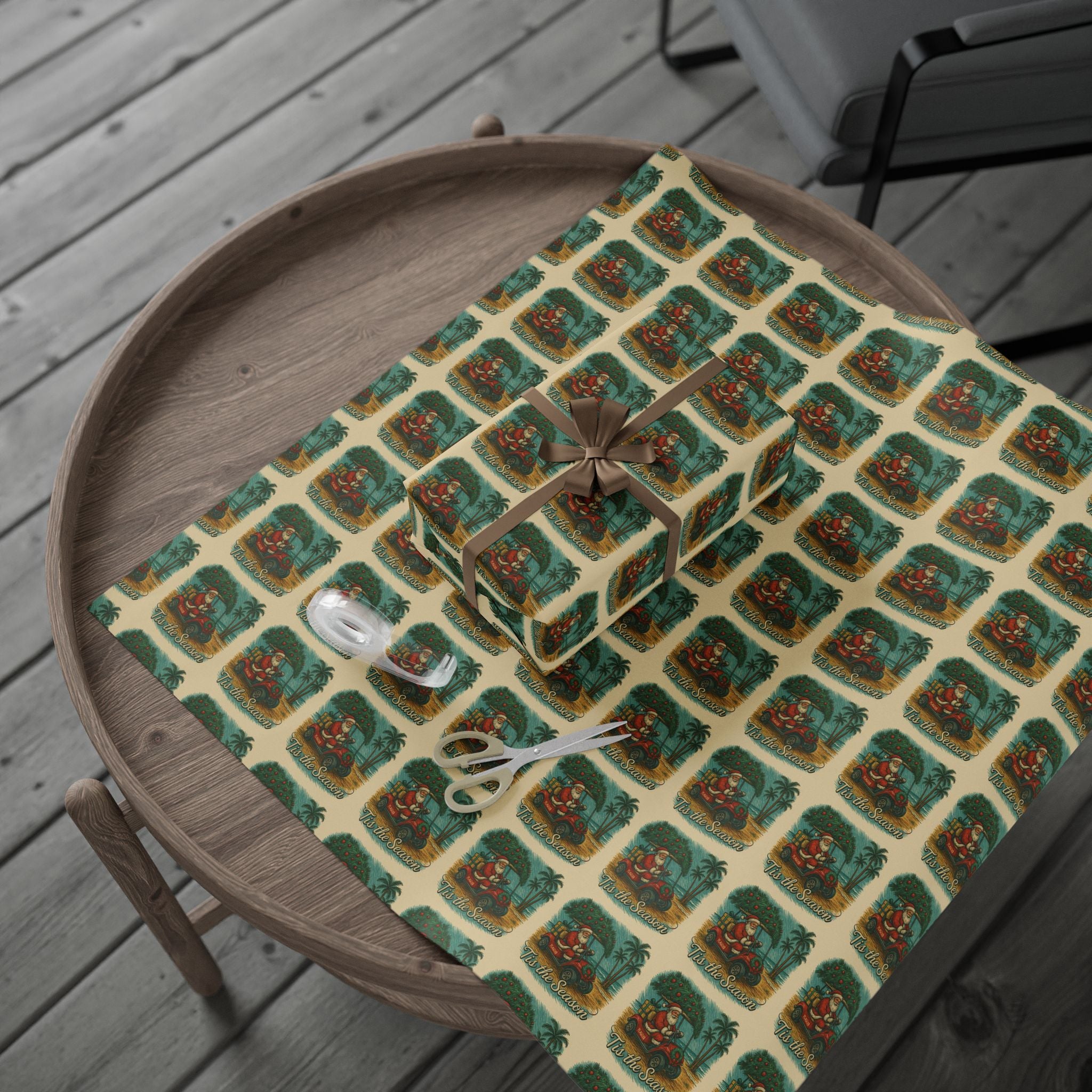 Santa’s Beach Ride Wrapping Paper – Flagler Beach Christmas Edition