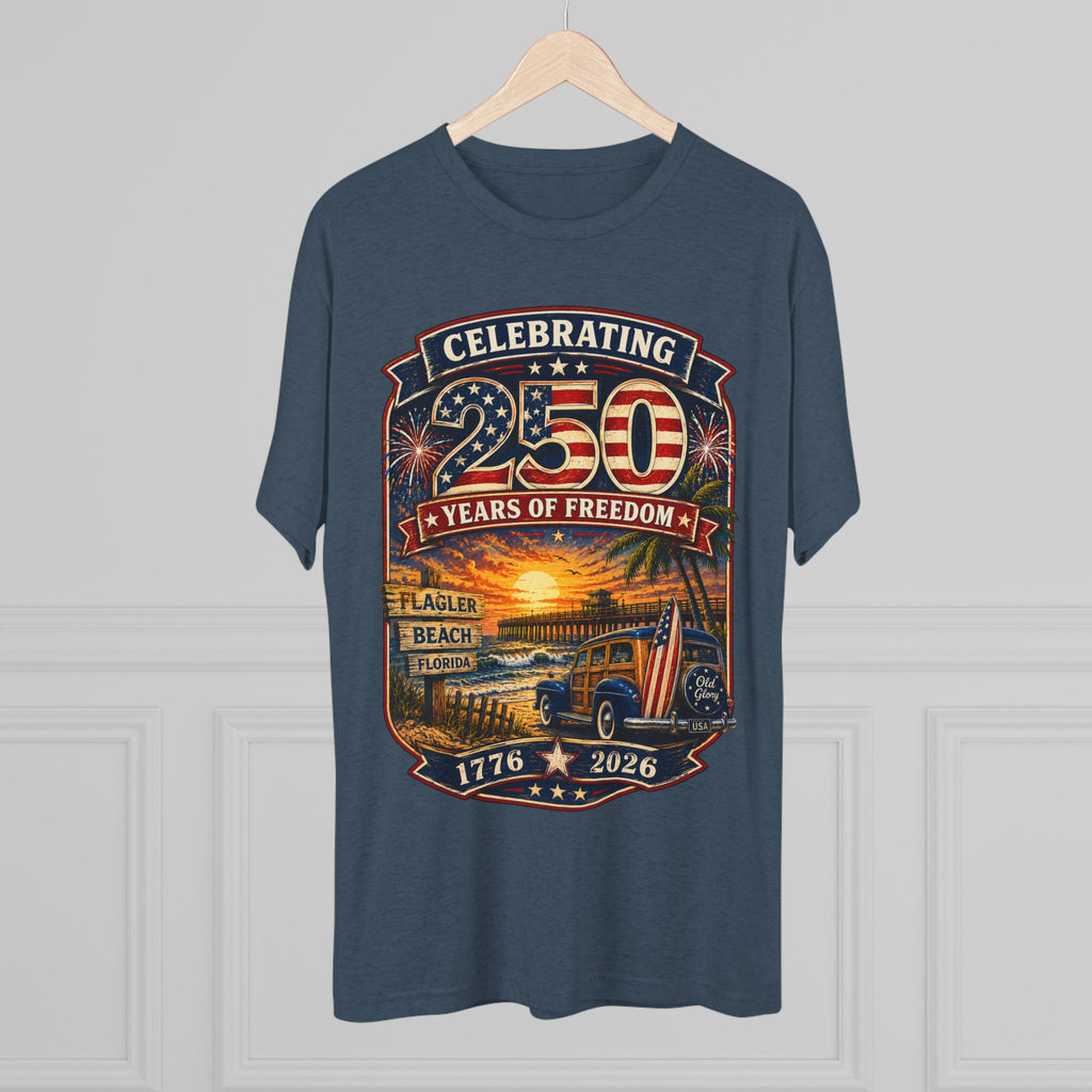 Flagler Beach 250th Anniversary T-Shirt — Vintage Pier Graphic Patriotic Tee