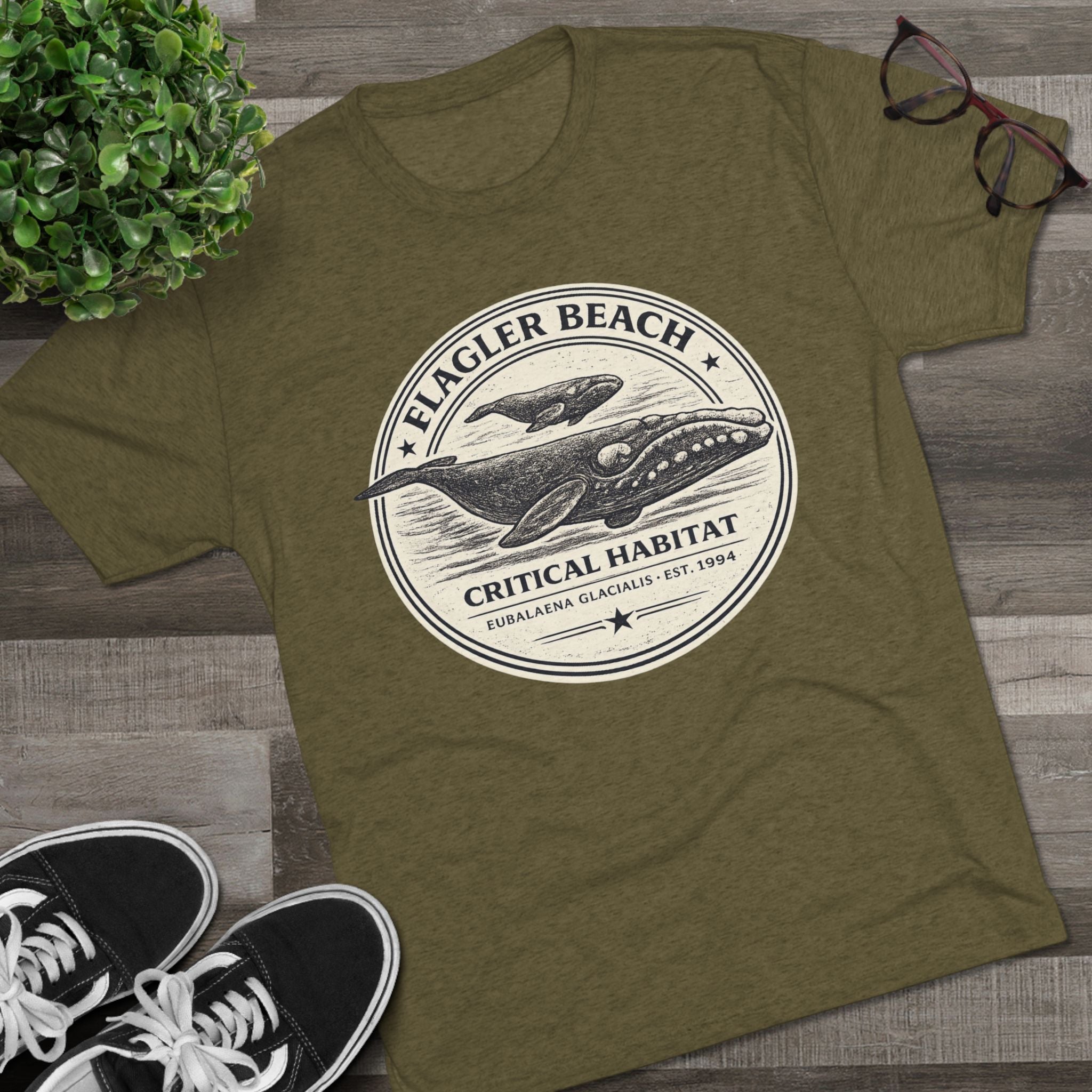 Flagler Beach Whale Tee — Critical Habitat Vintage Surf T‑Shirt