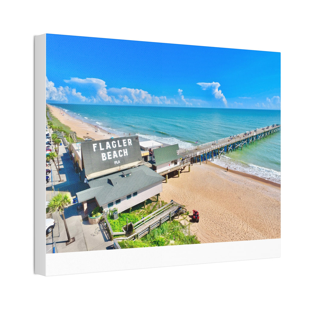 Flagler Beach Pier Canvas Print — Coastal Wall Art, 1.5" Stretched Canvas