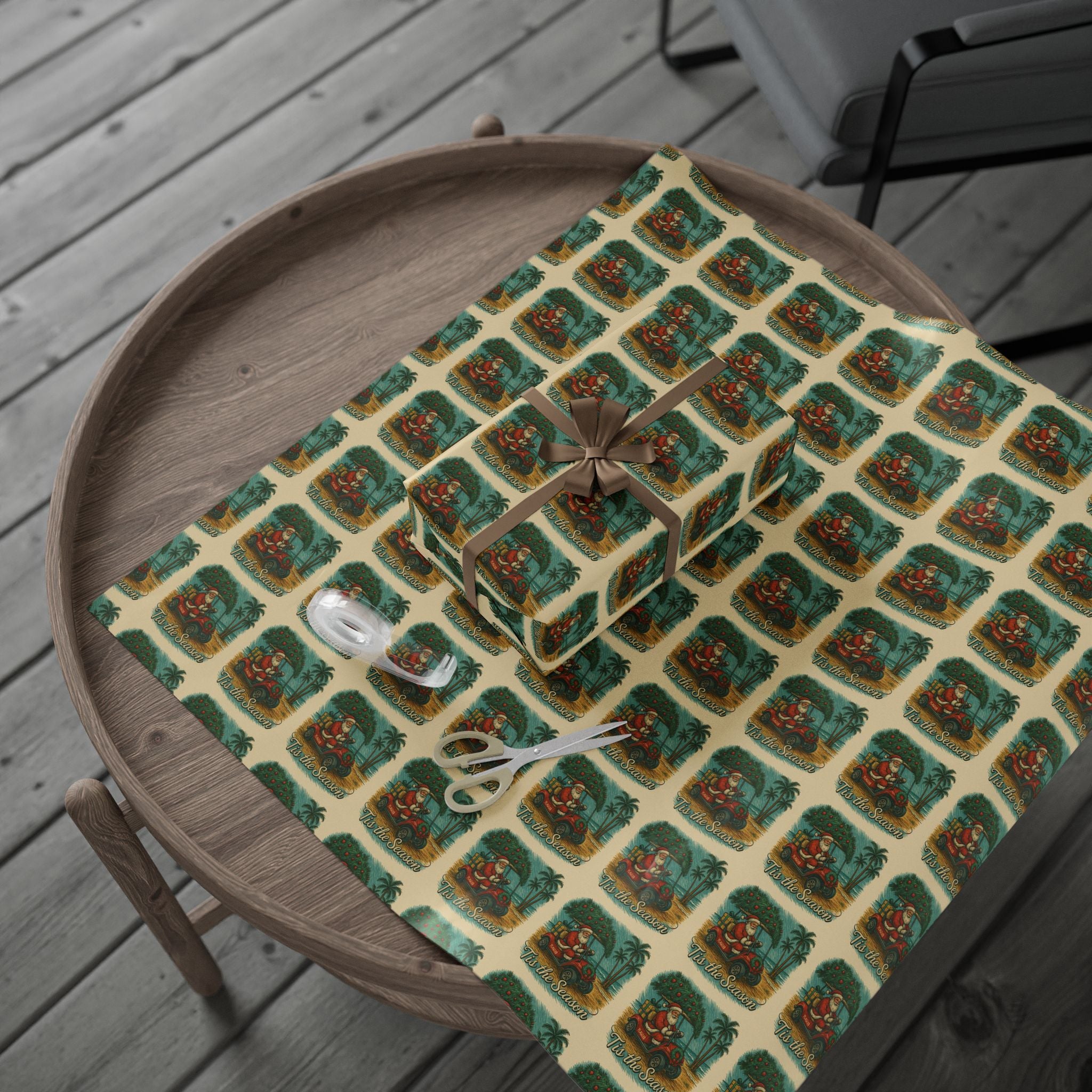 Santa’s Beach Ride Wrapping Paper – Flagler Beach Christmas Edition