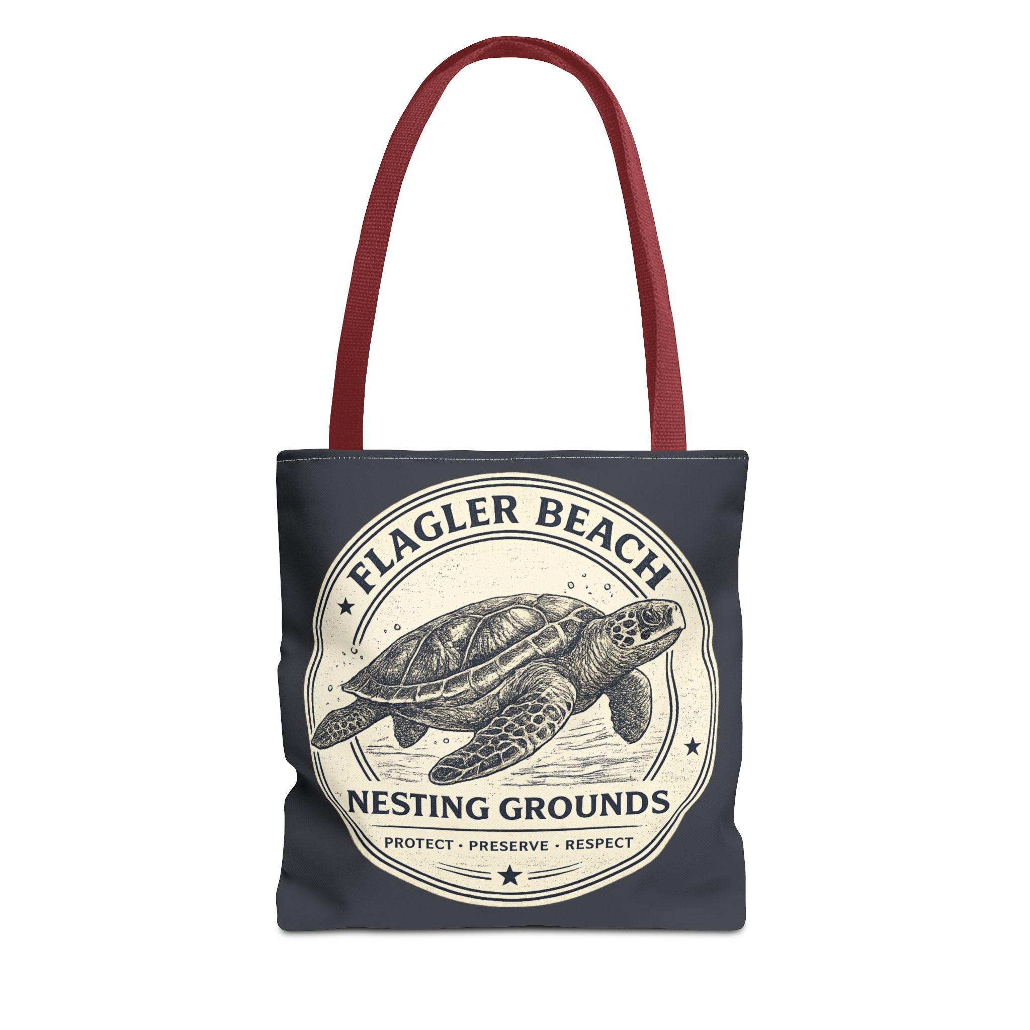 Flagler Beach Turtle Tote Bag — Nesting Grounds Conservation Canvas Tote