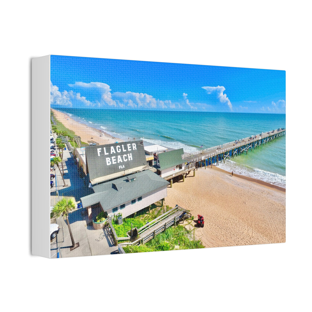 Flagler Beach Pier Canvas Print — Coastal Wall Art, 1.5" Stretched Canvas