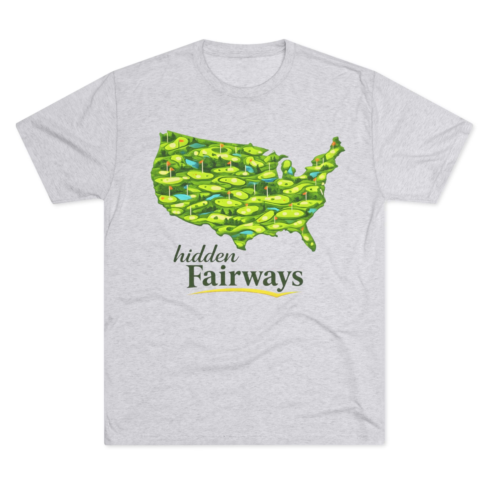 Golf Map T‑Shirt — "Hidden Fairways" USA Course Art