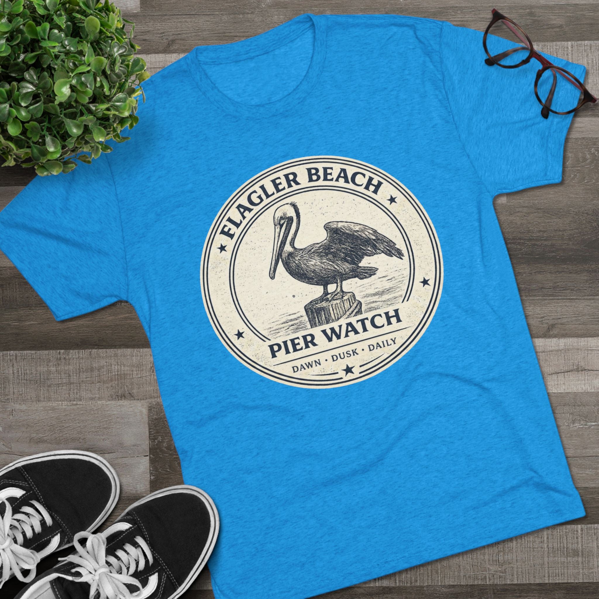 Flagler Beach Pier Watch Pelican T‑Shirt