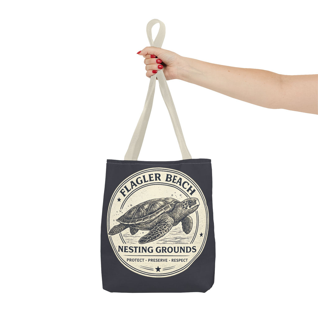 Flagler Beach Turtle Tote Bag — Nesting Grounds Conservation Canvas Tote