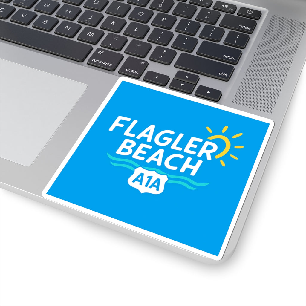 Flagler Beach A1A Sticker — Kiss-Cut Beach Pride Decal for Golf Carts & Coolers
